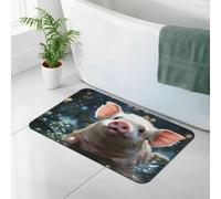 WEIHAKO Bath Mat for Bathroom Quick Dry Super Absorbent Bath Rug Diatomaceous Earth Bath Mat Swimming Pig Bathroom Rugs Non-Slip Doormat Area Rugs for Bedroom Floor Bathtub Shower Rug