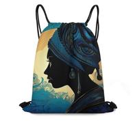 WEIHAKO Drawstring Backpack Sports Gym Bags A Woman's Face Drawstring Bags for Men Women Beach Bag String Bag