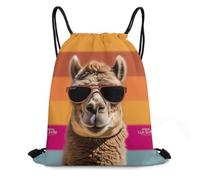 WEIHAKO Drawstring Backpack Sports Gym Bags Camel Wearing Sunglasses Drawstring Bags for Men Women Beach Bag String Bag