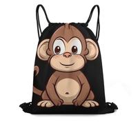 WEIHAKO Drawstring Backpack Sports Gym Bags Cartoon Brown Monkey Drawstring Bags for Men Women Beach Bag String Bag
