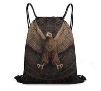 WEIHAKO Drawstring Backpack Sports Gym Bags Flying Golden Eagle Drawstring Bags for Men Women Beach Bag String Bag