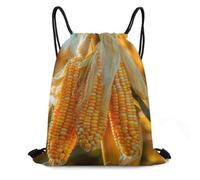 WEIHAKO Drawstring Backpack Sports Gym Bags Golden Corn Cobs Drawstring Bags for Men Women Beach Bag String Bag