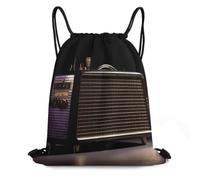 WEIHAKO Drawstring Backpack Sports Gym Bags Old Radio on Black Paper Drawstring Bags for Men Women Beach Bag String Bag