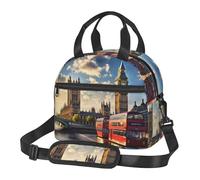 WEIHAKO Insulated Lunch Bag Reusable Leakproof Lunch Tote Bag with Adjustable Shoulder Strap Big Ben Lunch Box for Work Picnic