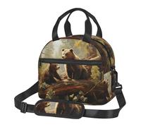 WEIHAKO Insulated Lunch Bag Reusable Leakproof Lunch Tote Bag with Adjustable Shoulder Strap Cute Bears Play in The Tree Lunch Box for Work Picnic
