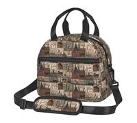 WEIHAKO Insulated Lunch Bag Reusable Leakproof Lunch Tote Bag with Adjustable Shoulder Strap Rustic Lodge Bear Moose Lunch Box for Work Picnic
