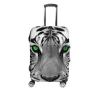 WEIHAKO Luggage Cover Elastic Anti-Scratch Suitcase Protector Washable Luggage Sleeve Black and White Green Eyed Tiger Suitcase Cover Protector Fit 65-95 CM Suitcases Travel Accessories L