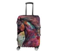 WEIHAKO Luggage Cover Elastic Anti-Scratch Suitcase Protector Washable Luggage Sleeve Colorful Horse in The Universe Suitcase Cover Protector Fit 65-95 CM Suitcases Travel Accessories XL