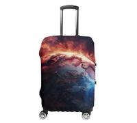 WEIHAKO Luggage Cover Elastic Anti-Scratch Suitcase Protector Washable Luggage Sleeve Earth on Fire from Space Suitcase Cover Protector Fit 65-95 CM Suitcases Travel Accessories M