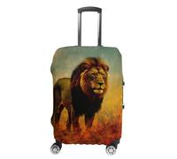 WEIHAKO Luggage Cover Elastic Anti-Scratch Suitcase Protector Washable Luggage Sleeve Lion Silhouette in Field Suitcase Cover Protector Fit 65-95 CM Suitcases Travel Accessories M
