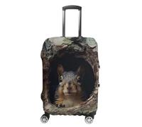 WEIHAKO Luggage Cover Elastic Anti-Scratch Suitcase Protector Washable Luggage Sleeve Squirrel in The Tree Hole Suitcase Cover Protector Fit 65-95 CM Suitcases Travel Accessories XL