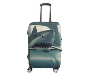 WEIHAKO Luggage Cover Elastic Anti-Scratch Suitcase Protector Washable Luggage Sleeve There's A Shark in The Car Suitcase Cover Protector Fit 65-95 CM Suitcases Travel Accessories XL