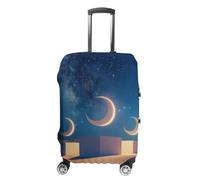 WEIHAKO Luggage Cover Elastic Anti-Scratch Suitcase Protector Washable Luggage Sleeve Three Moons Floating Suitcase Cover Protector Fit 65-95 CM Suitcases Travel Accessories M