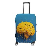 WEIHAKO Luggage Cover Elastic Anti-Scratch Suitcase Protector Washable Luggage Sleeve Yellow Brain Suitcase Cover Protector Fit 65-95 CM Suitcases Travel Accessories M
