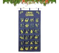 Weihnachts Adventskalender Taschen 100 cm, Befüllbarer Wandbehang Stoff Deko, 24 Tage Countdown Kalender Kinder, Oxford Tuch Hängekalender Süßes | Für Zuhause Schule Party
