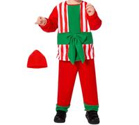 Weihnachts-Cosplay-Kostüm-Set - Kinder-Party-Outfit, Festliches Feiertagskostüm, Weihnachtsmann--Charakter-Verkleidung, Komplettes Kostüm-Set Mit Hemd, Hose Und Passendem Hut | Lustige