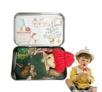 Weihnachts-Taschenbär | Niedliches Plüschtier mit Umarmungskarte und Geschenkbox | Weiches Mini-Plüschtier, Taschenbär-Plüschtier für Kinder, Verliebte und Freunde, perfektes Weihnachtsgeschenk für Fe