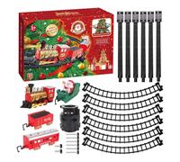 Weihnachtsbaum Zug- Dampflokomotive Mit Schienenset, Klassische Eisenbahn Dekoration, Festliche Winterdorf Bahn, Vollständiges Gleissystem Mit Zubehör | Für Spielzimmer Wohnzimmer Kamindekoration Feie