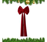 Weihnachtsbaumschleife, Vorgebundene Große Weihnachtsdekoration Aus Samt - Weihnachtsbaum-Schleifenspitze Für Drinnen Und Draußen |, Vorderseite, Treppe, Hintergrund, Zuhause, Herbst-Saisondekor