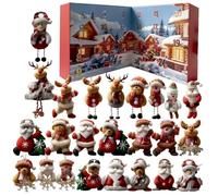 Weihnachtskalender | 24 Tage Plüschtier-Set zum Aufhängen | Niedliche Weihnachtsdekoration | Für Zuhause, Büro, Klassenzimmer, Schlafzimmer, Party, Weihnachtsbaum, Winterdeko