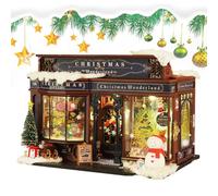 Weihnachtspuppenhaus-Miniaturen, Weihnachtspuppenhaus, Puppenhaus Tiny House Bausatz, Puppenhäuser Aus Holz Mit Weihnachtsbaum Und Möbeln, Puppenhaus-Set Für Kreativzimmer, Weihnachtsdekoration