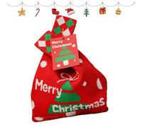 Weihnachtstasche - 9 Zoll Stoffbeutel | Rote Grüne Geschenktasche - Festliche Süßigkeiten Tasche Für Weihnachten Kekse Leckereien Partygeschenke Freunde Familie Feiertagsdeko