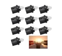 WeiHong Pack of 10 12V 2W T5 B8.5D Light Bulb Dashboard Car Light Yellow Halogen for Car Internal