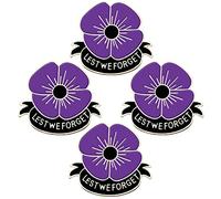 weijin 4 PCS Remembrance Sunday Poppy Brooches Lapel Pins Breastpin Memorial Veterans Day Lest We Forget Broach…