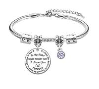weijin Sister Bracelet Gifts Purple Crystal bangle Bracelets for Sisters Friends Birthday Christmas Graduation Presents Engraved to My Sister Never Forget That I Love You Forever