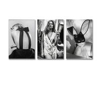 WEIJUNMAOYI 3 PCS Kate Moss Black And White Creative Art Photography Poster Set, Unframed Canvas Wall Art, Bedroom Decor