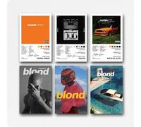 WEIJUNMAOYI 6 PCS Frank Ocean Poster Set - Retro Music Poster, Unframed Canvas Wall Art, Multiple Room Decor