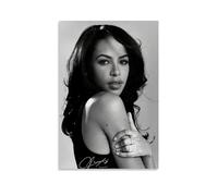 WEIJUNMAOYI Aaliyah Black Poster Art Poster Poster Wall Art Canvas Posters Room Decorative Aesthetic Poster Print Decor Posters 12x18inch(30x45cm) Unframe-style