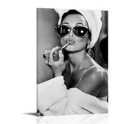 WEIJUNMAOYI Audrey Hepburn Lipstick Wall Fashion Art Poster Poster Wall Art Canvas Posters Room Decorative Aesthetic Poster Print Decor Posters 16x24inch(40x60cm) Frame-style