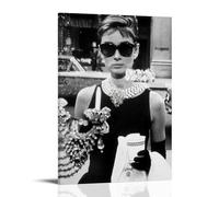 WEIJUNMAOYI Audrey Hepburn Lipstick Wall Fashion Poster Art Poster Wall Art Canvas Posters Room Decorative Aesthetic Poster Print Decor Posters 12x18inch(30x45cm) Frame-style
