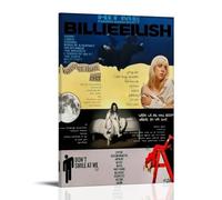 WEIJUNMAOYI Billie Eilish Music Illustration Poster Wall Art Canvas Posters Room Decorative Aesthetic Poster Print Decor Posters 12x18inch(30x45cm) Frame-style