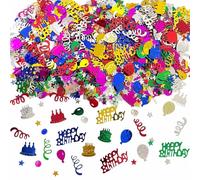 WEIKA Multicolor Happy Birthday Confetti, Birthday Party Confetti Metallic Foil Sprinkles Decorations for Kids Adult Party Baby Shower Decor, DIY Arts and Crafting