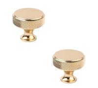 WEIKANG 2 Pieces Gold Drawer Knobs, Gold Knurled Drawer Knobs, Round Golds Cabinet Handles, Golds Knob, Furniture Handles,for Home Decorating, Cupboard, Dresser Wardrobe Bathroom Kitchen Hardware