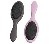 WeiLa Anti-Static Hair Brush Oval, Stainless-Steel Bristles Detangler for Wigs & Hair, ABS Handle (Granite Mauve + Pink, Couple)