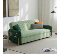 Weilai Concept Aditi Two Seater Sofa Bed, Green - 204cm ( WITH TWO DRAWERS ) - Light Green - NO USB Port