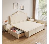 Weilai Concept Agnes King Size / Super King Size Bed With Storage, Cream - King Size - Drawer Storage - King Size