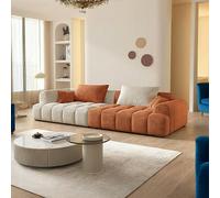 Weilai Concept Arabella Module Sofa, Two Seater Sofa, Three Seater Sofa, Four Seater, Corduroy Fabric - Orange - Four Seater 300cm - No Ottoman