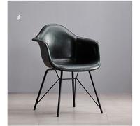 Weilai Concept Bobby Dining Chair, Distressed Leather - Real Leather - Black