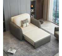 Weilai Concept Caio Single Sofa Bed, Leathaire - 146cm (with one drawer) - Light Blue