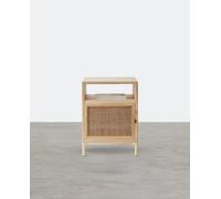 Weilai Concept Cane Mini Side Table, Natural Rattan & Ash Esche Wood