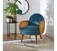 Weilai Concept Cane Rattan Armchair, Velvet - Two Seater - Yellow