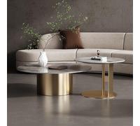 Weilai Concept Coar Nesting Coffee Table Set, Gold & Grey - Gold