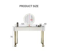 Weilai Concept Duran Dressing Table With LED Mirror, Cream - Option 3 NO Chest of Drawers - No Stool