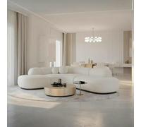 Weilai Concept Eulalia Cream Curve Three Seater Sofa, Corner Sofa, Boucle - Curved Sofa 250cm / 250cm