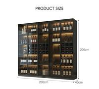 Weilai Concept Hampshire I Wine Cabinet, Wine Storage With Glass Doors & Lights - 200cm