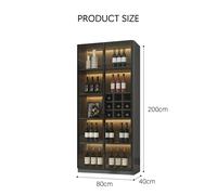 Weilai Concept Hampshire I Wine Cabinet, Wine Storage With Glass Doors & Lights - 80cm